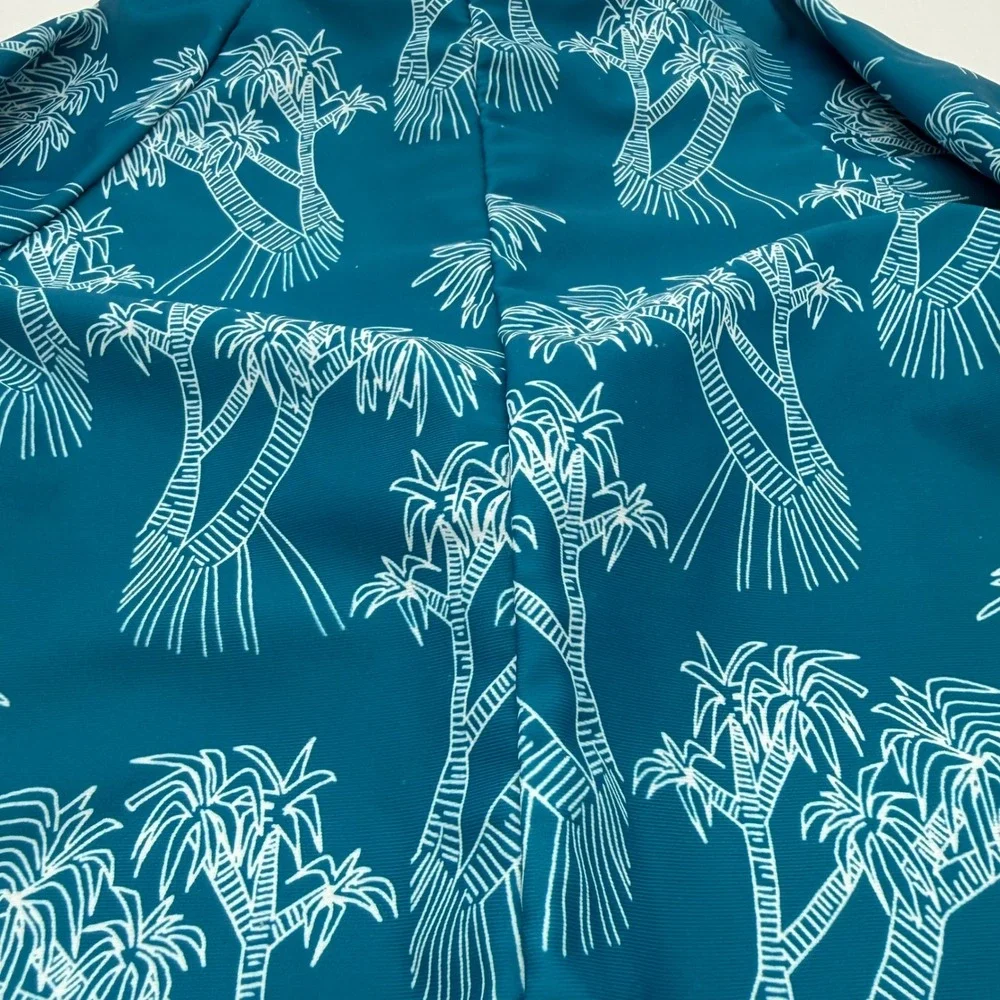 For Love 12-18mth Kids Palm Tree Rash Guard Swimsuit Teal Zip One Piece